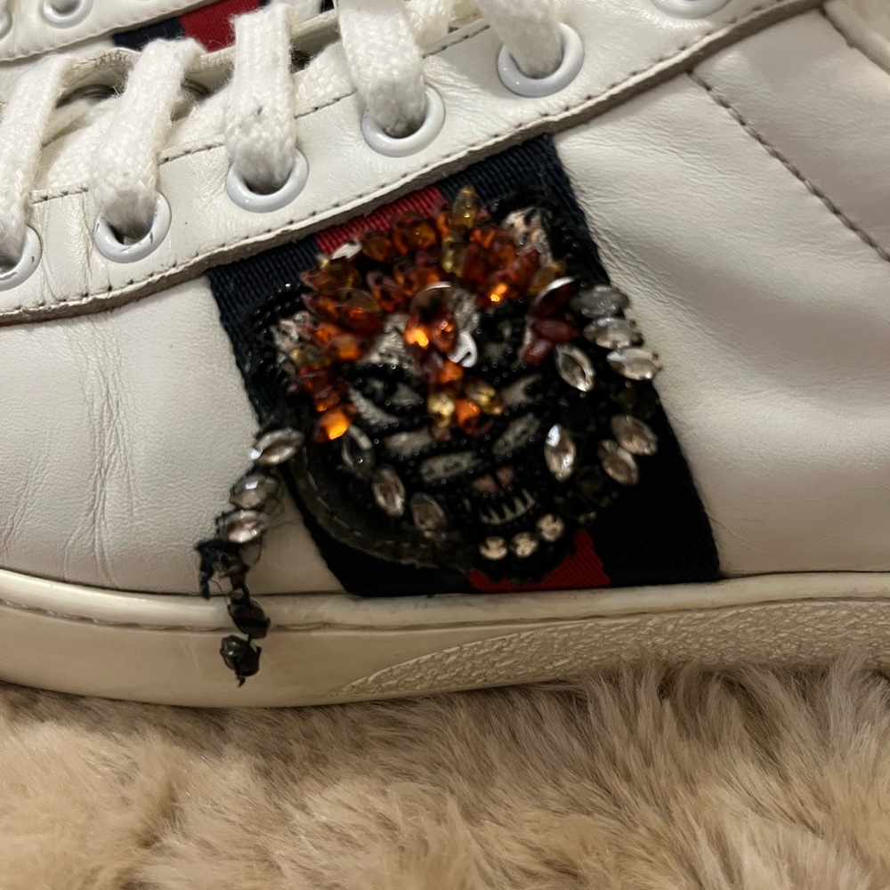 GUCCI Calfskin Web Studded Feline Ace
Sneakers - Size 36.5 US 6.5 - Picture 8 of 12